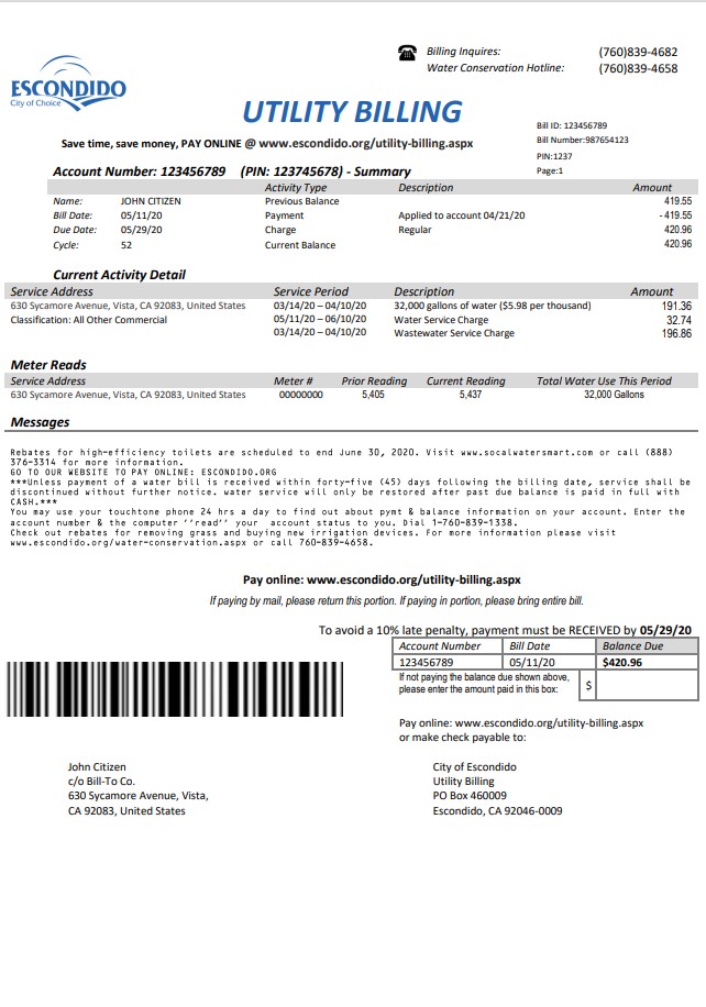  Minol USA business utility bill 